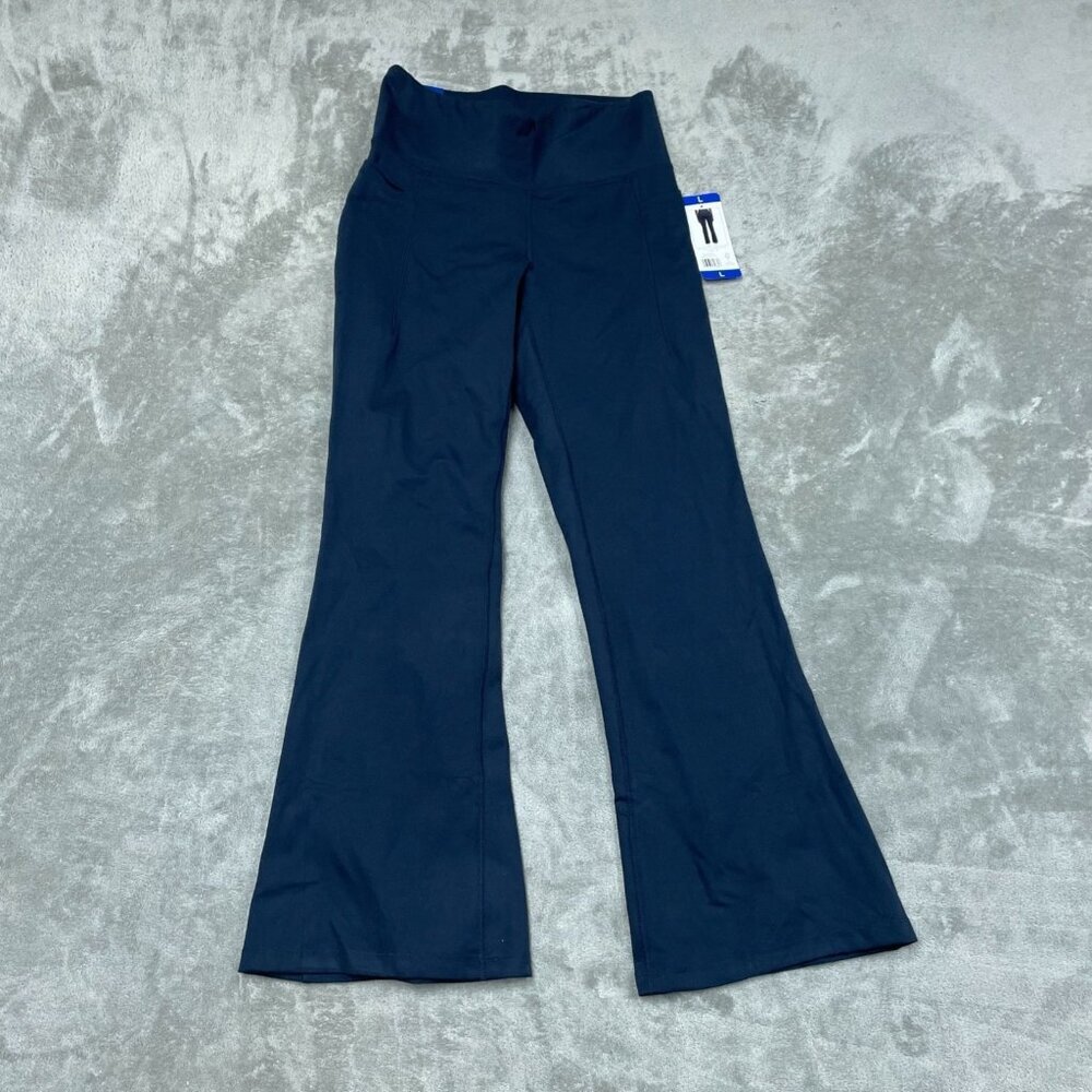 💥 Jockey Studio Flare Pants Neo Navy L High Waist NWT 6551